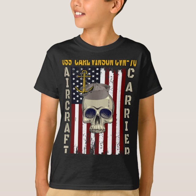 Camiseta Uss Carl Vinson Cvn-70 Veterans Day Dad Boy Son Gr (Anverso)