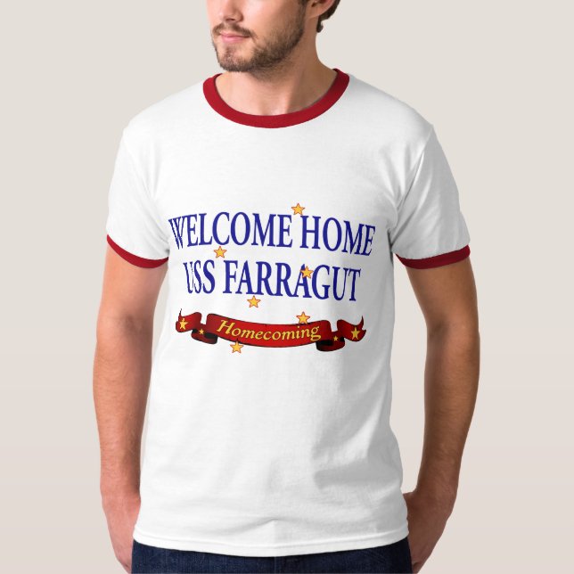 Camiseta USS casero agradable Farragut (Anverso)