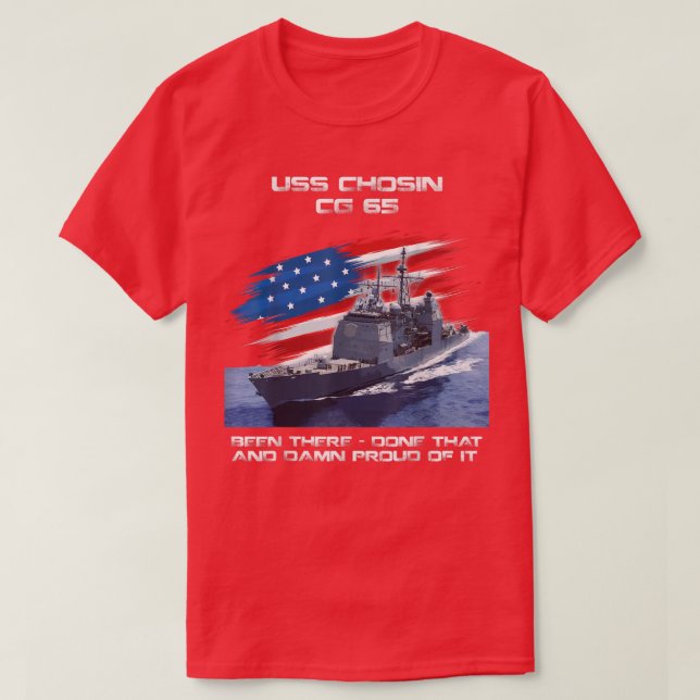 Camiseta USS Chosin CG65 Class Cruiser American Flag Vetera (Diseño del anverso)