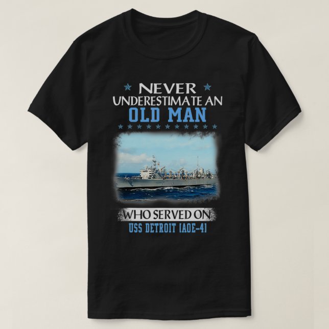 Camiseta USS Detroit AOE4 Veteranos Día del Padre  (Diseño del anverso)