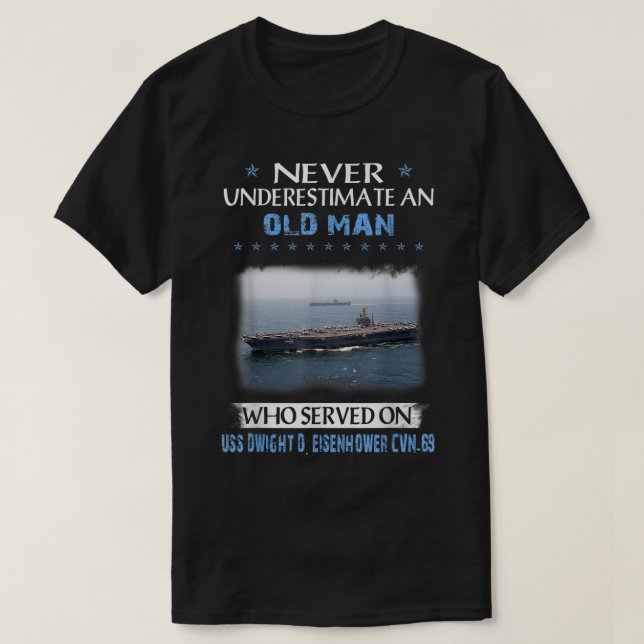 Camiseta USS Dwight D Eisenhower CVN69 Aircraft Carrier Vet (Diseño del anverso)