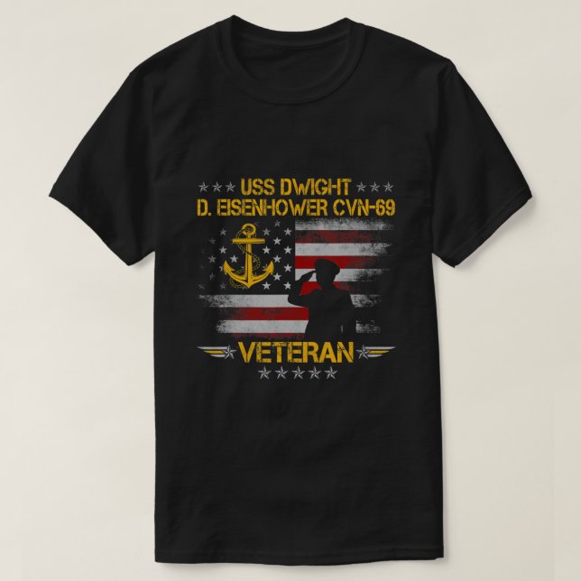 Camiseta USS Dwight D. Eisenhower CVN-69 Portaaviones V (Diseño del anverso)