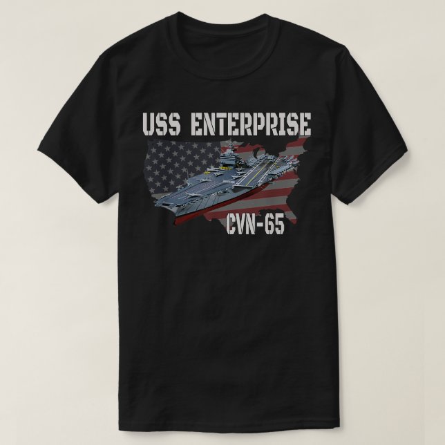 Camiseta USS Enterprise CVN-65 Aviones Veteranos (Diseño del anverso)