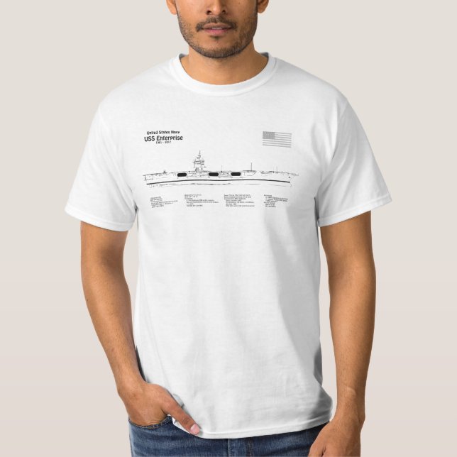 Camiseta USS Enterprise - Planes de Blueprint para buques S (Anverso)