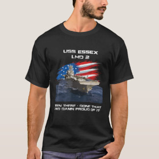 Camiseta USS Essex LHD 2 buque de asalto anfibio Veterano E