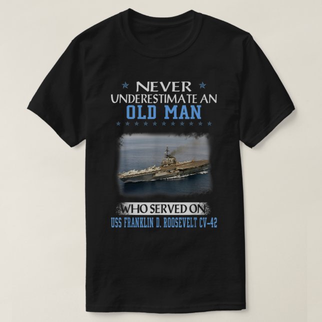 Camiseta USS Franklin D Roosevelt CV42 Aircraft Carrier Vet (Diseño del anverso)