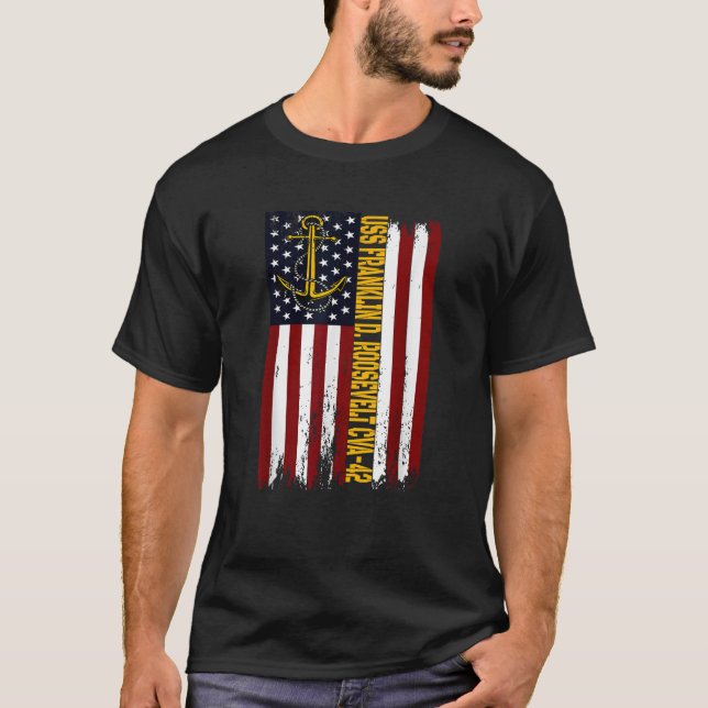 Camiseta USS Franklin D Roosevelt CVA 42 Aeronave Carrier U (Anverso)