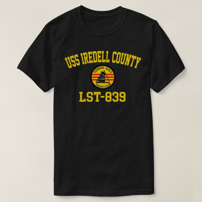 Camiseta USS Iredell County LST839 Tonkin Gulf Yacht Club P (Diseño del anverso)