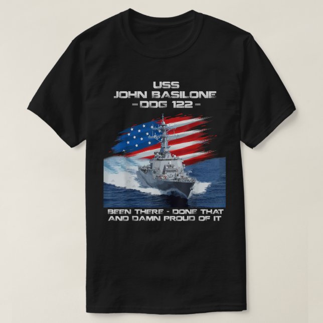 Camiseta USS John Basilone DDG-122 Destroyer Ship bandera d (Diseño del anverso)