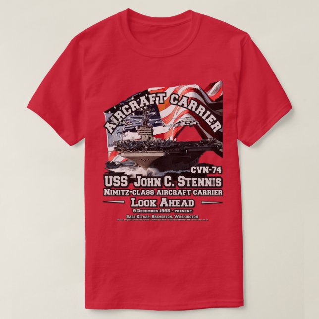 Camiseta USS John C Stenis CVN74 Aeronave navy vet (Diseño del anverso)