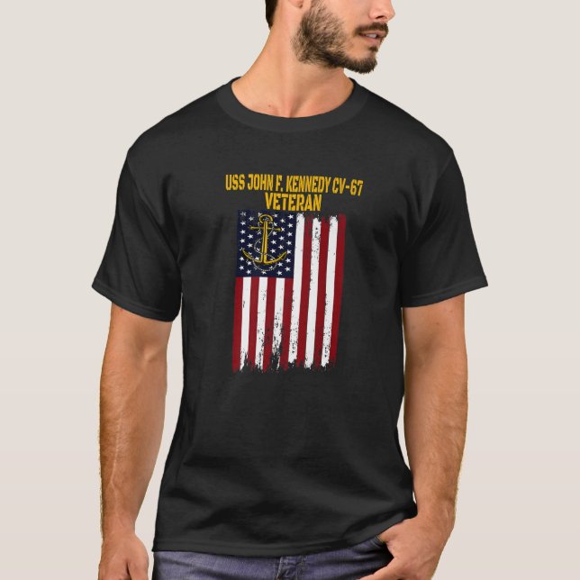 Camiseta USS John F. Kennedy CV-67 Veterano portaaviones (Anverso)