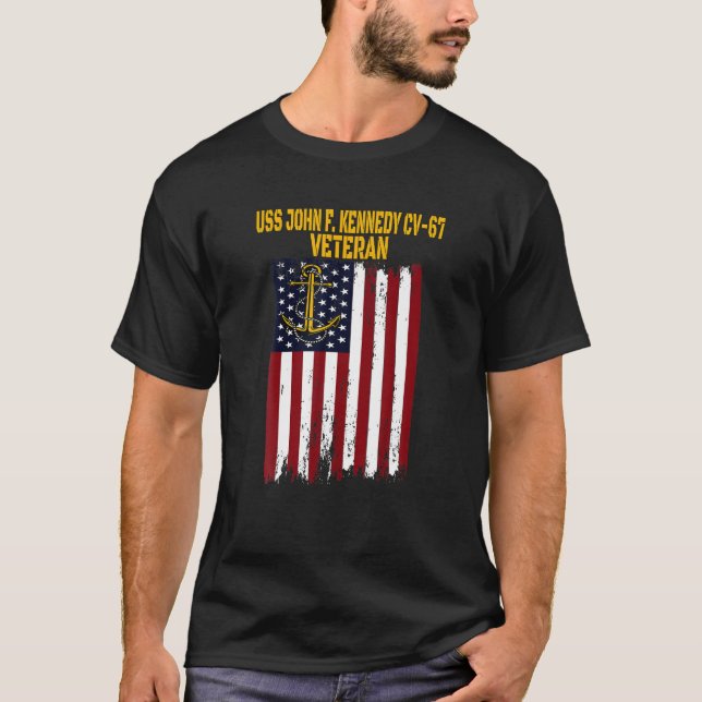 Camiseta USS John F. Kennedy CV-67 Veterano portaaviones (Anverso)