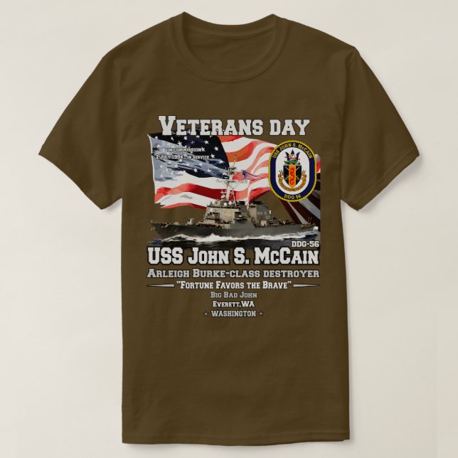 Camiseta USS John S McCain Veterans (Diseño del anverso)