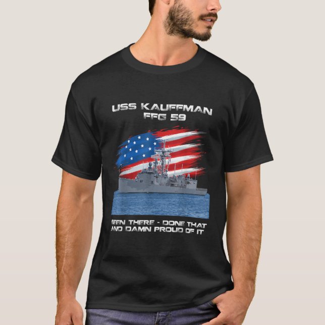 Camiseta USS Kauffman FFG 59 Clase Frigate American Flag Ve (Anverso)