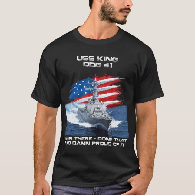 Camiseta USS King DDG-41 Destroyer Buque de bandera de EE.U (Anverso)
