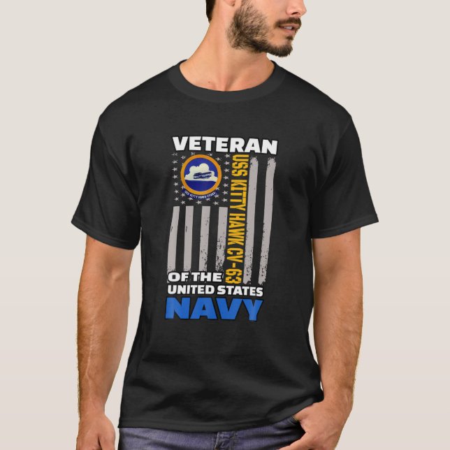 Camiseta USS Kitty Hawk CV-63 Aeronaves Día Veterano (Anverso)