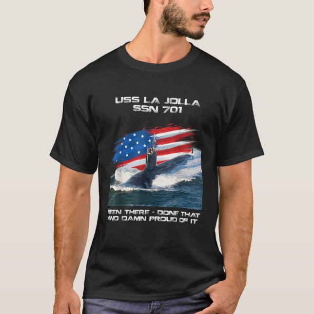 Camiseta USS La Jolla SSN 701 Veter submarino de bandera es (Anverso)