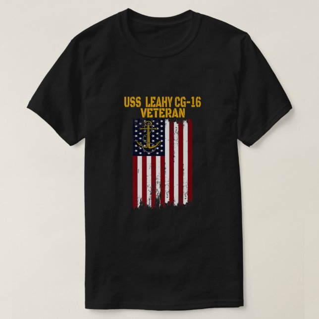 Camiseta USS Leahy CG-16 Cruiser Veterans Día del Padre (Diseño del anverso)