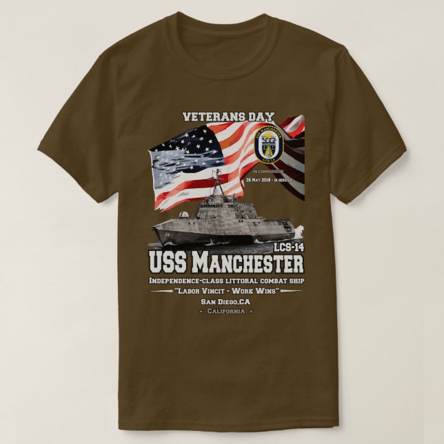 Camiseta USS Manchester Independenceclass litorales de comb (Diseño del anverso)