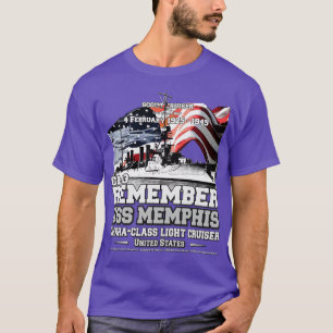 Camiseta USS Memphis CL13 Veteranos del crucero ligero Omah