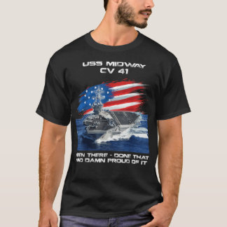 Camiseta USS Midway CV 41 Aeronave Carrier Veterano Bandera