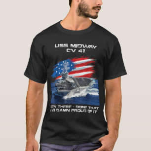 Camiseta USS Midway CV 41 Aeronave Carrier Veterano Bandera