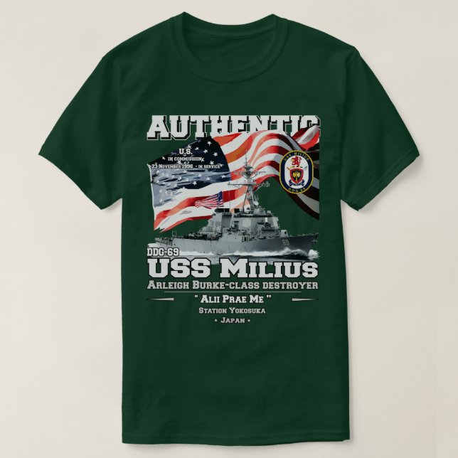 Camiseta USS Milius DDG69 (Diseño del anverso)