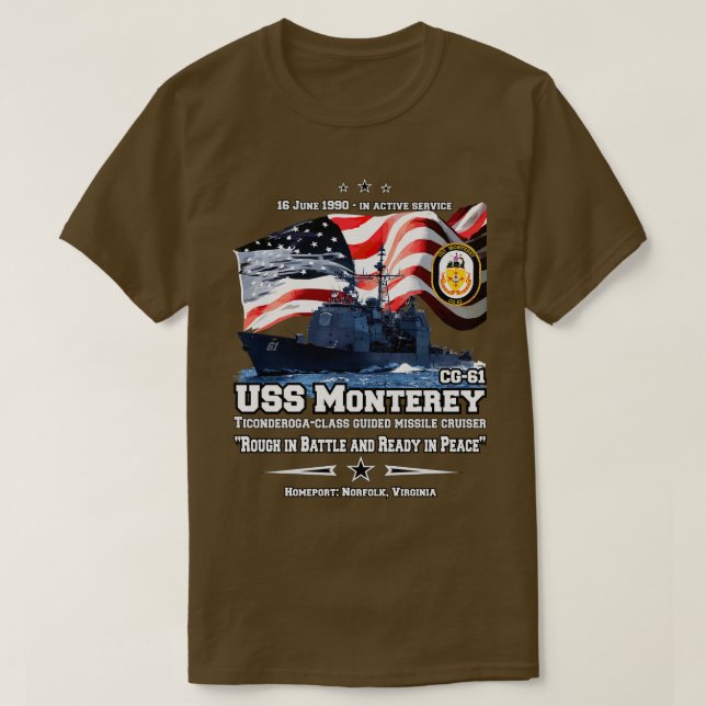 Camiseta USS Monterey CG61 Cruiser (Diseño del anverso)