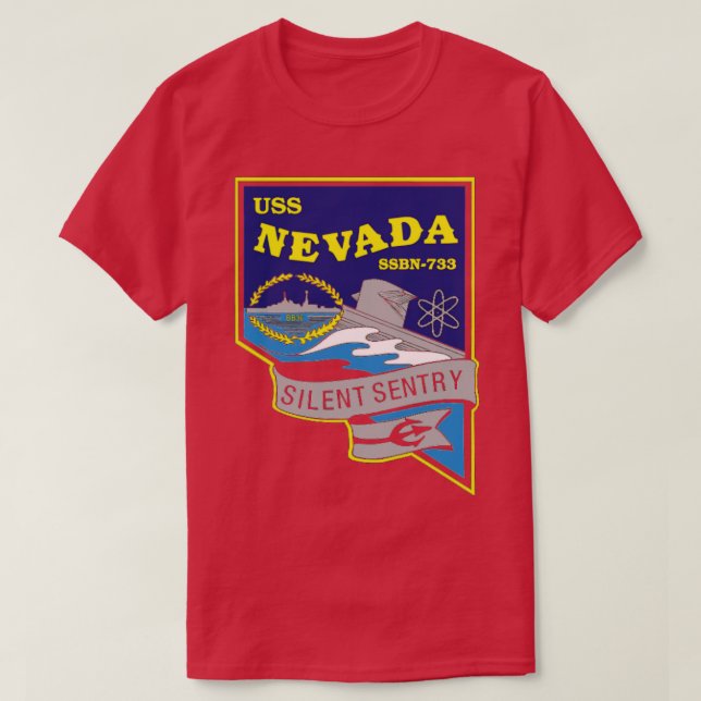 Camiseta USS Nevada SSBN 733 Marina de los Estados Unidos (Diseño del anverso)