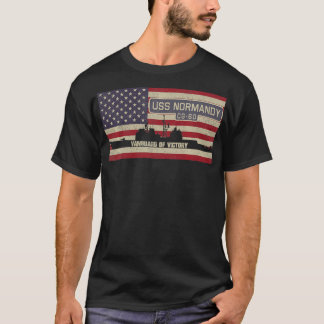 Camiseta USS Normandy CG60 Cruiser Ship USA American Flag P