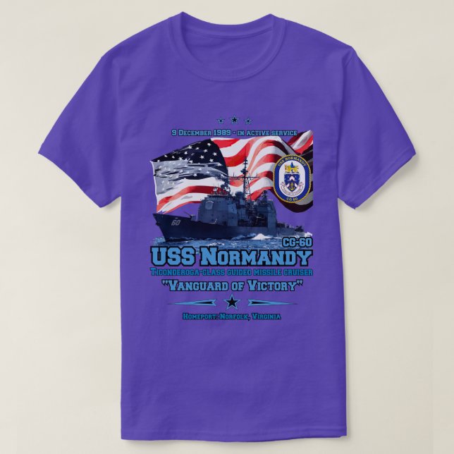 Camiseta USS Normandy CG60 Cruiser Ticonderogaclass (Diseño del anverso)