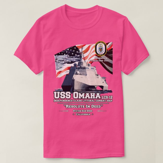 Camiseta USS Omaha LCS12 Combate litoral independiente (Diseño del anverso)