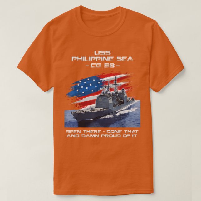 Camiseta USS Philippine Sea CG58 Class Cruiser American Fla (Diseño del anverso)