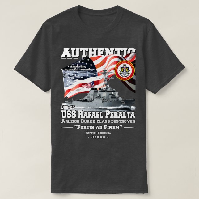 Camiseta USS Rafael Peralta DDG115 Destructor de la Marina (Diseño del anverso)
