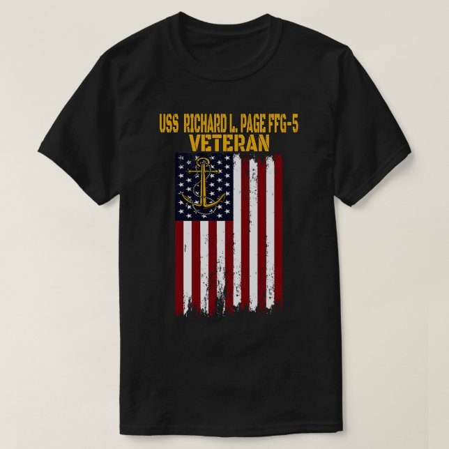 Camiseta USS Richard L Page FFG5 Frigate Veterans Day Fathe (Diseño del anverso)