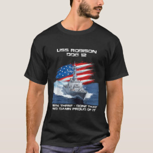 Camiseta USS Robison DDG 12 Destroyer Ship USA Flag Veteran