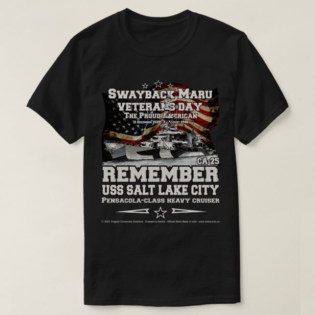 Camiseta USS Salt Lake City CA25 US Heavy Cruiser (Diseño del anverso)