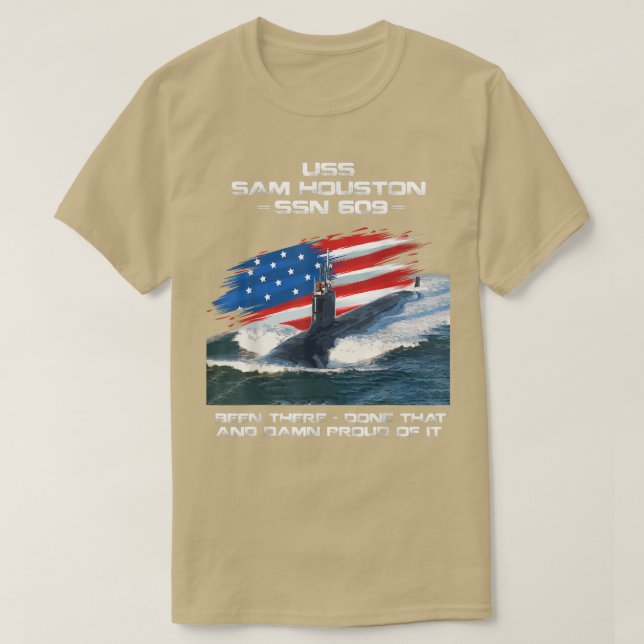 Camiseta USS Sam Houston SSN609 Submarine Vet (Diseño del anverso)