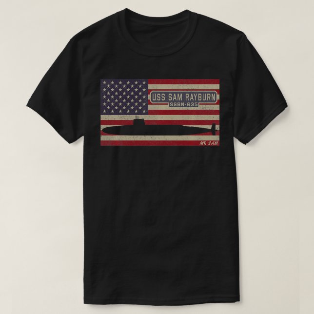 Camiseta USS Sam Rayburn SSBN-635 Nuclear Submarine America (Diseño del anverso)