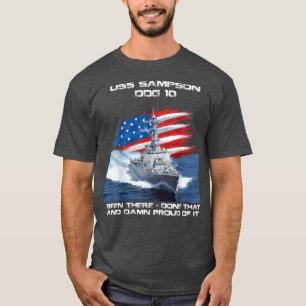 Camiseta USS Sampson DDG10 Destroyer Ship Veterano de la ba