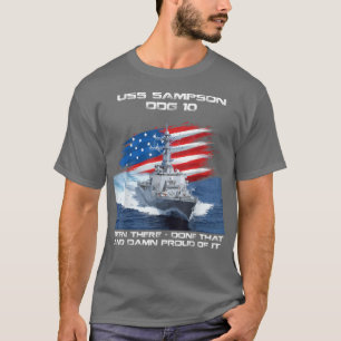 Camiseta USS Sampson DDG-10 Destroyer Ship USA Flag Veteran