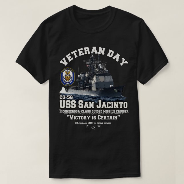Camiseta USS San Jacinto CG56 Navy Cruiser (Diseño del anverso)