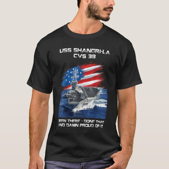 Camiseta USS Shangri La CVS38 Aeronave Carrier Veterano USA (Anverso)