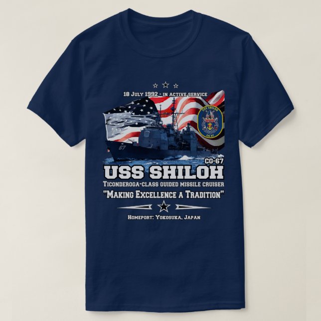 Camiseta USS Shiloh CG67 CRUISER (Diseño del anverso)