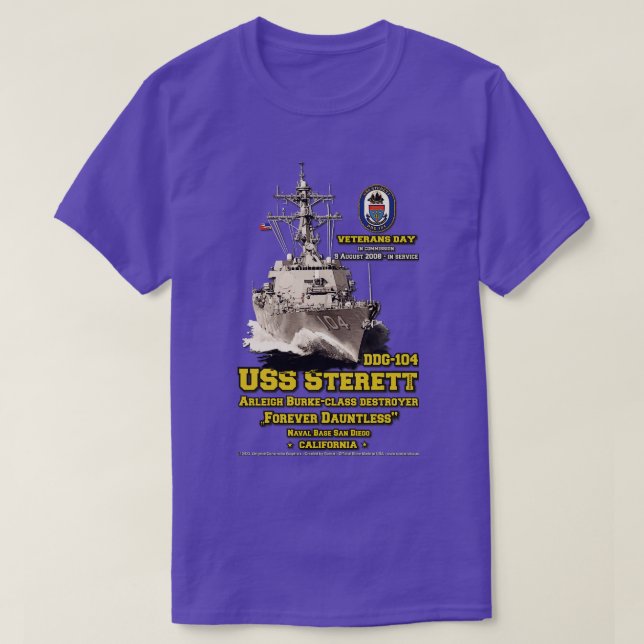 Camiseta USS Sterett DDG104 Veteranos destructores (Diseño del anverso)