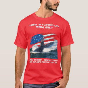 Camiseta USS Sturgeon SSN637 Submarino de Bandera Americana