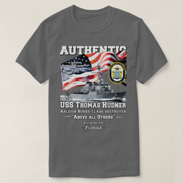 Camiseta USS Thomas Hudner Destructor DDG116 (Diseño del anverso)