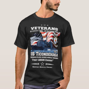 Camiseta USS Ticonderoga DDGCG47 guía cruiser de misiles