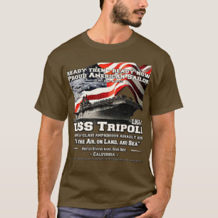 Camiseta USS Tripoli LHA7 veteranos de barco de asalto anfi
