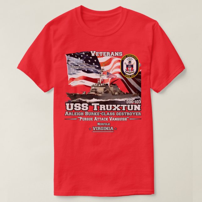 Camiseta USS Truxtun DDG103 US Destroyer (Diseño del anverso)